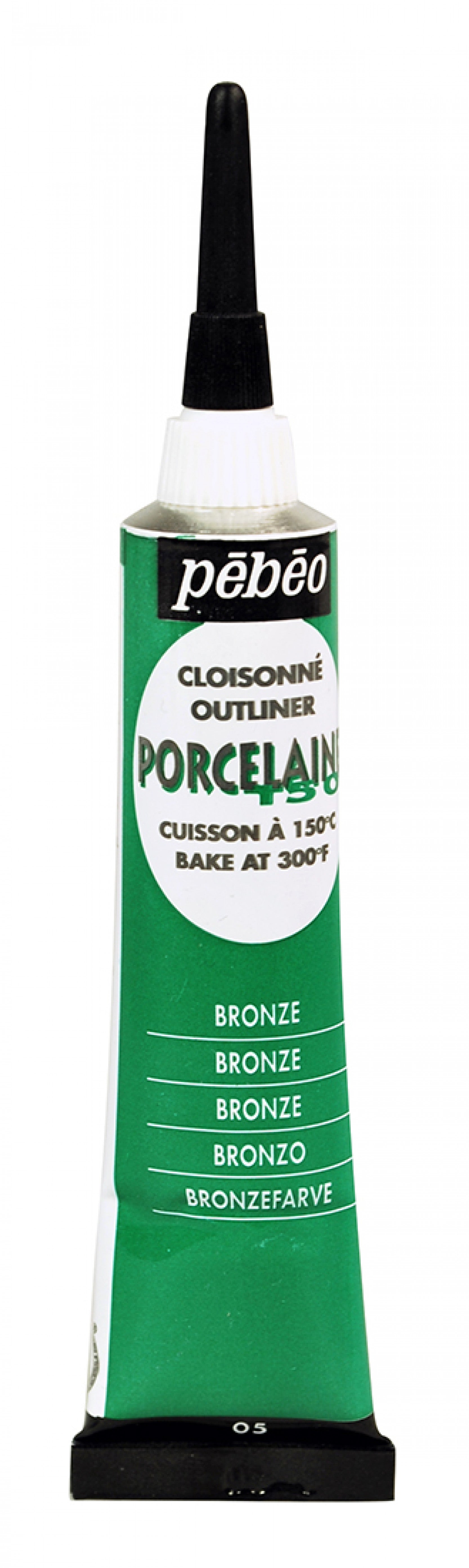 Pebeo Porcelaine 150 Relief-Konturenfarbe für Porzellan 20 ml – Bronzegrün