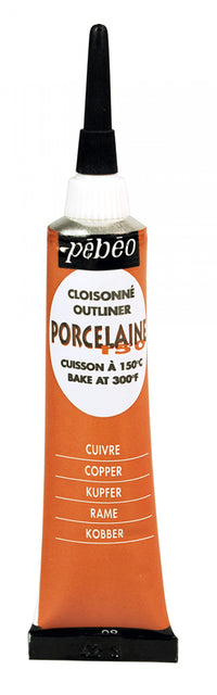 Pebeo Porcelaine 150 Relief-Konturenfarbe für Porzellan 20 ml – Kupfer