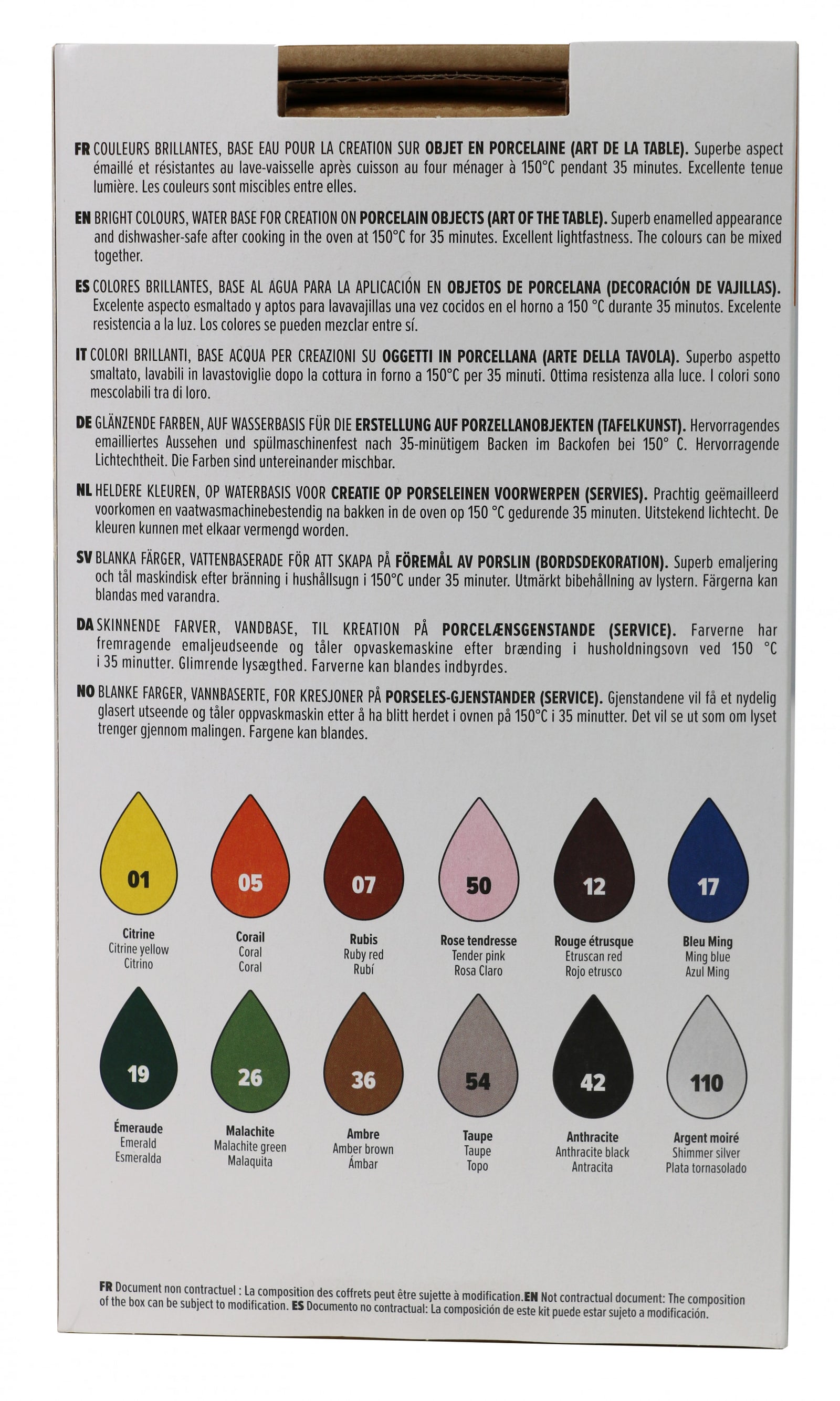 Pebeo Porcelaine 150 Porzellanmalfarben-Set 12 x 20 ml Exploration 2