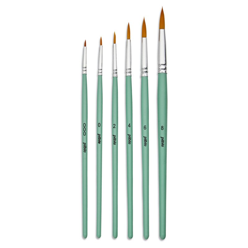 PÉBÉO Rundpinsel-Set für Acrylfarben – 6-tlg.