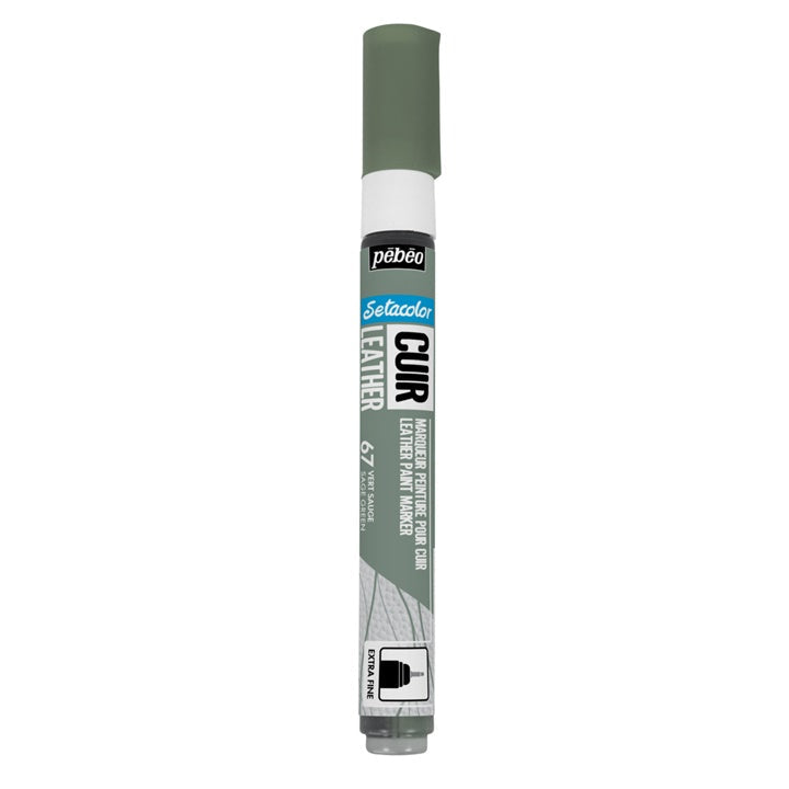 Pebeo Setacolor Leder-Marker extra fein – salbeigrün
