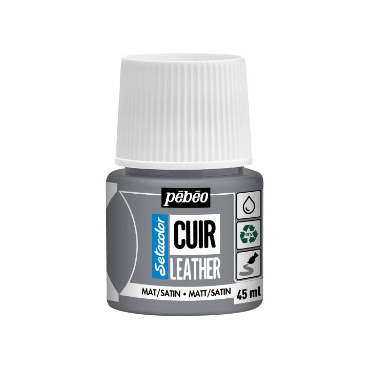 Pebeo Setacolor Lederfarbe matt/satin 45 ml – betongrau