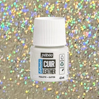 Pebeo Setacolor Lederfarbe matt/satin 45 ml – Regenbogen-Glitzer
