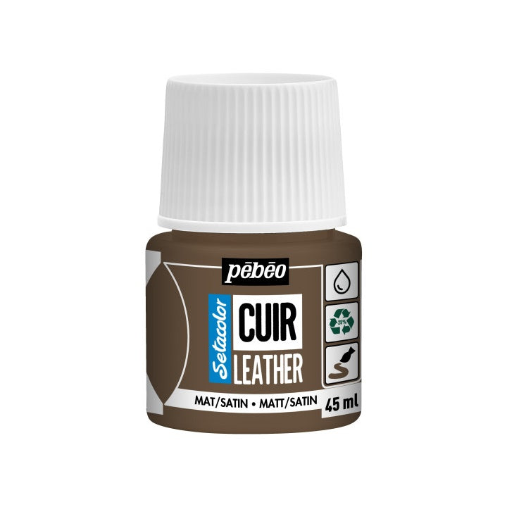 Pebeo Setacolor Lederfarbe matt/satin 45 ml – espresso Braun