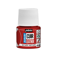 Pebeo Setacolor Lederfarbe matt/satin 45 ml – intensives Rot