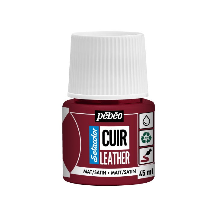 Pebeo Setacolor Lederfarbe matt/satin 45 ml – dunkelrot