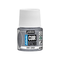 Pebeo Setacolor Lederfarbe mit Effekt 45 ml – glitzernd Silber