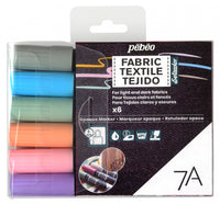 Pebeo Setacolor Textilmarker-Set 6 Stk. PASTEL