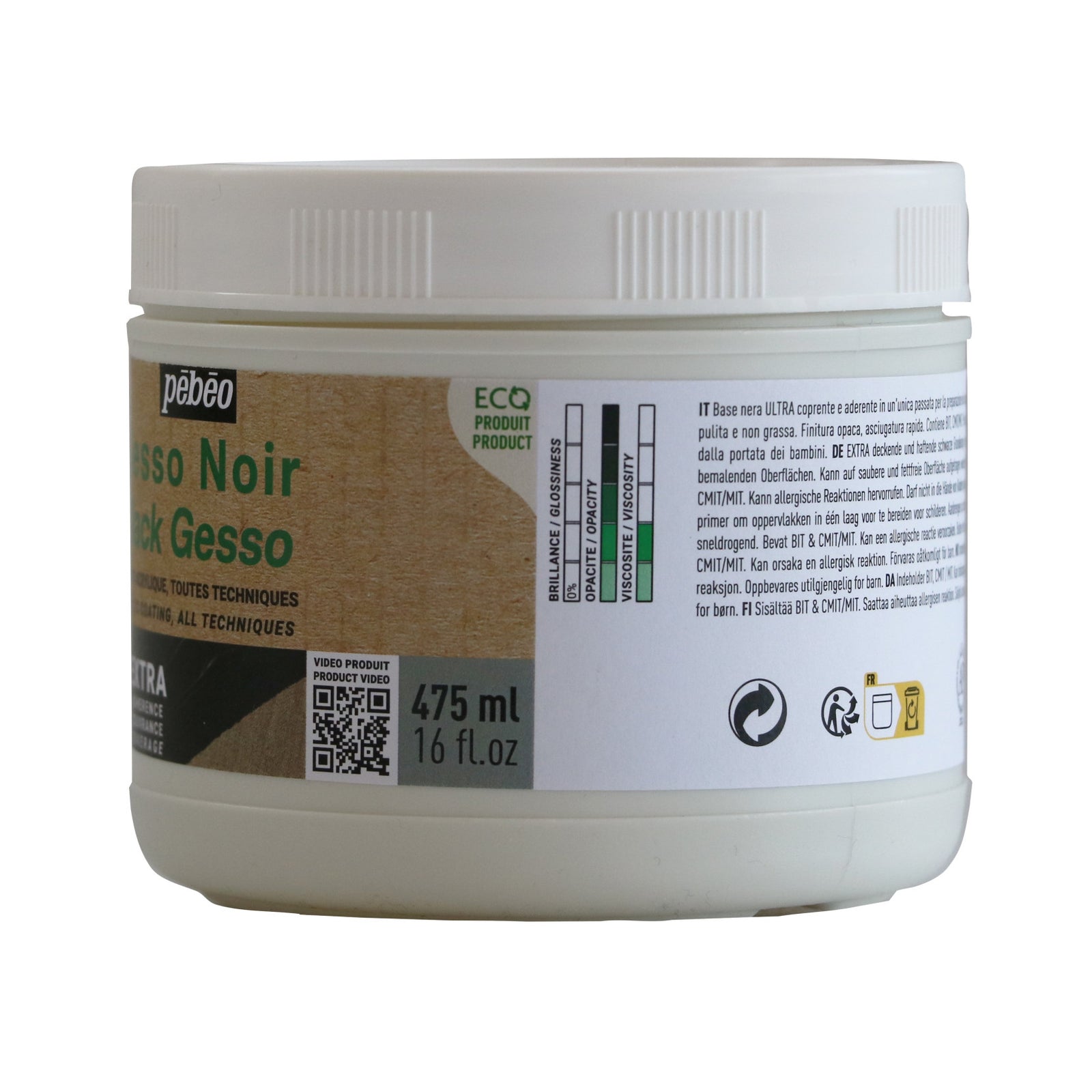 Pebeo Studio Acrylics schwarzes Acryl-Gesso 475 ml