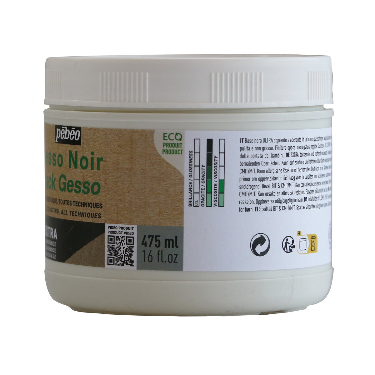 Pebeo Studio Acrylics schwarzes Acryl-Gesso 475 ml