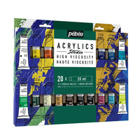 Pebeo Studio Hochviskose Acrylfarben mit Pinsel 20x20 ml — Bild 1