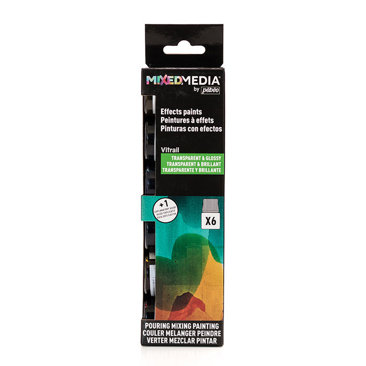 Pebeo Vitrail Mixed Media Farbset – 6 x 20 ml — Bild 2