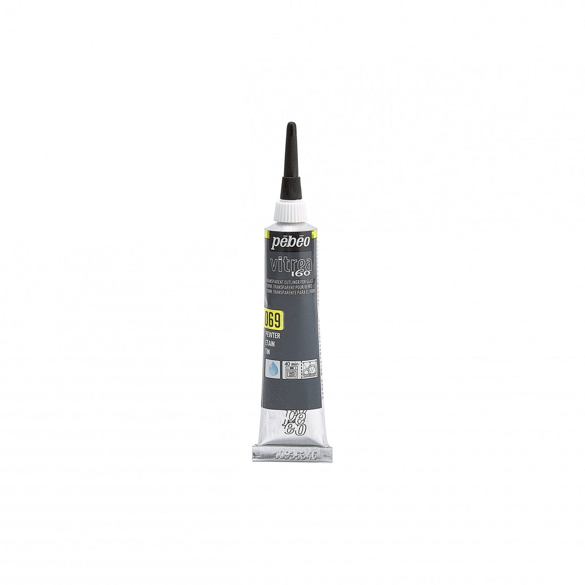 Pebeo Vitrea 160 Glas-Konturenfarbe 20 ml – Zinn