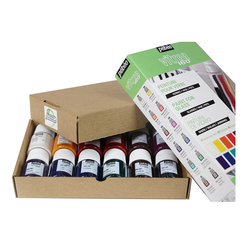 PEBEO Vitrea 160 Glasfarben-Set 12 x 20 ml