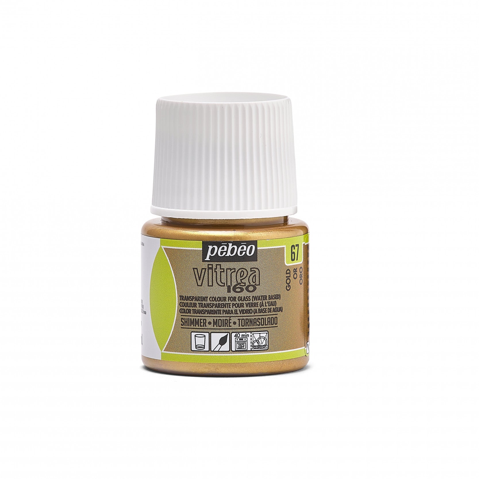 Glasmalfarbe Pebeo Vitrea 160 – 45 ml, Shimmer Gold