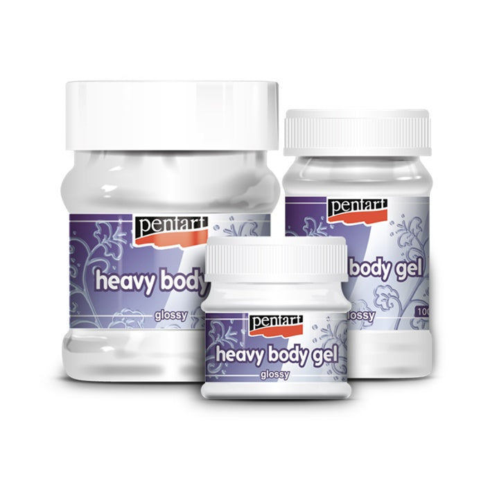 Pentart Heavy Body Gel-Medium glänzend zum Erzeugen von 3D-Strukturen in der Acrylmalerei.
