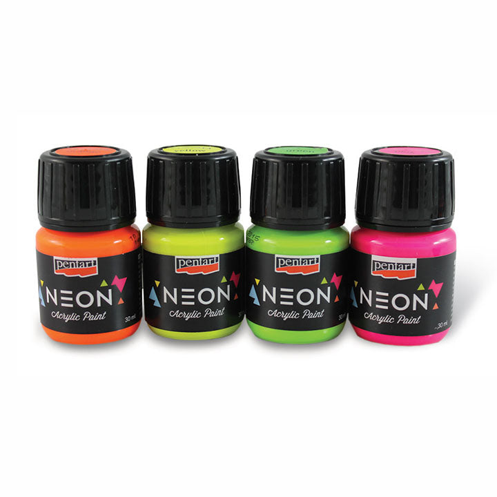 PENTART Neon-Acrylfarbe 30 ml in verschiedenen leuchtenden Farben | ARTMIE