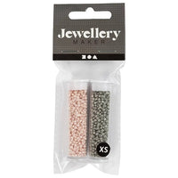 Rocailles-Perlen 1,7 mm, Set 2x7 g – Beige mit Perlglanz