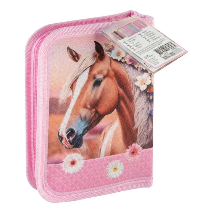 Pferd Gefülltes Federmäppchen 28 Stück Pink Horse Design — Bild 5