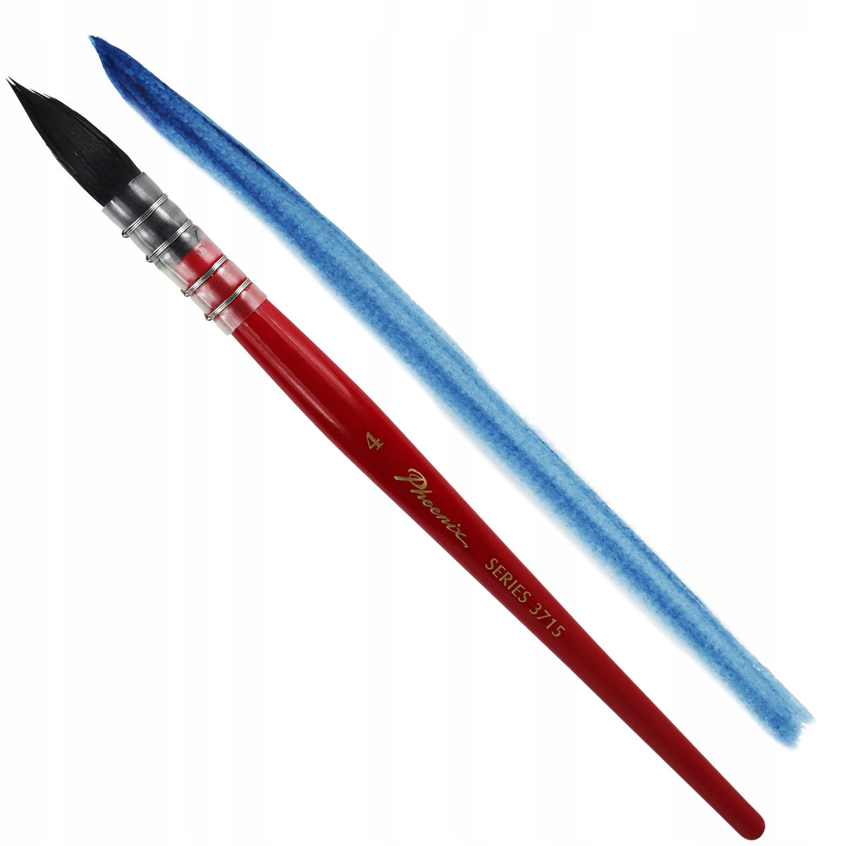 Phoenix 3715 Rundmop-Pinsel für Aquarell, Synthetik, Größe 0–8 – 4#