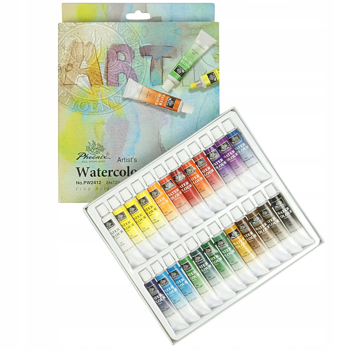 Phoenix Aquarellfarben-Set 24 x 12 ml