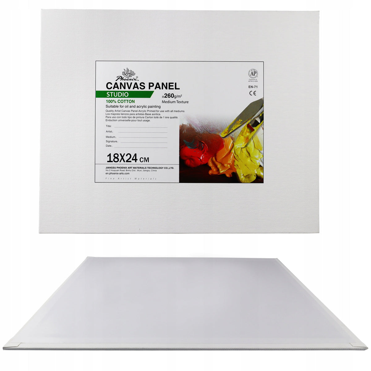Phoenix grundierte Leinwand auf Karton, 3 mm, 18 x 24 cm, 10 Stück