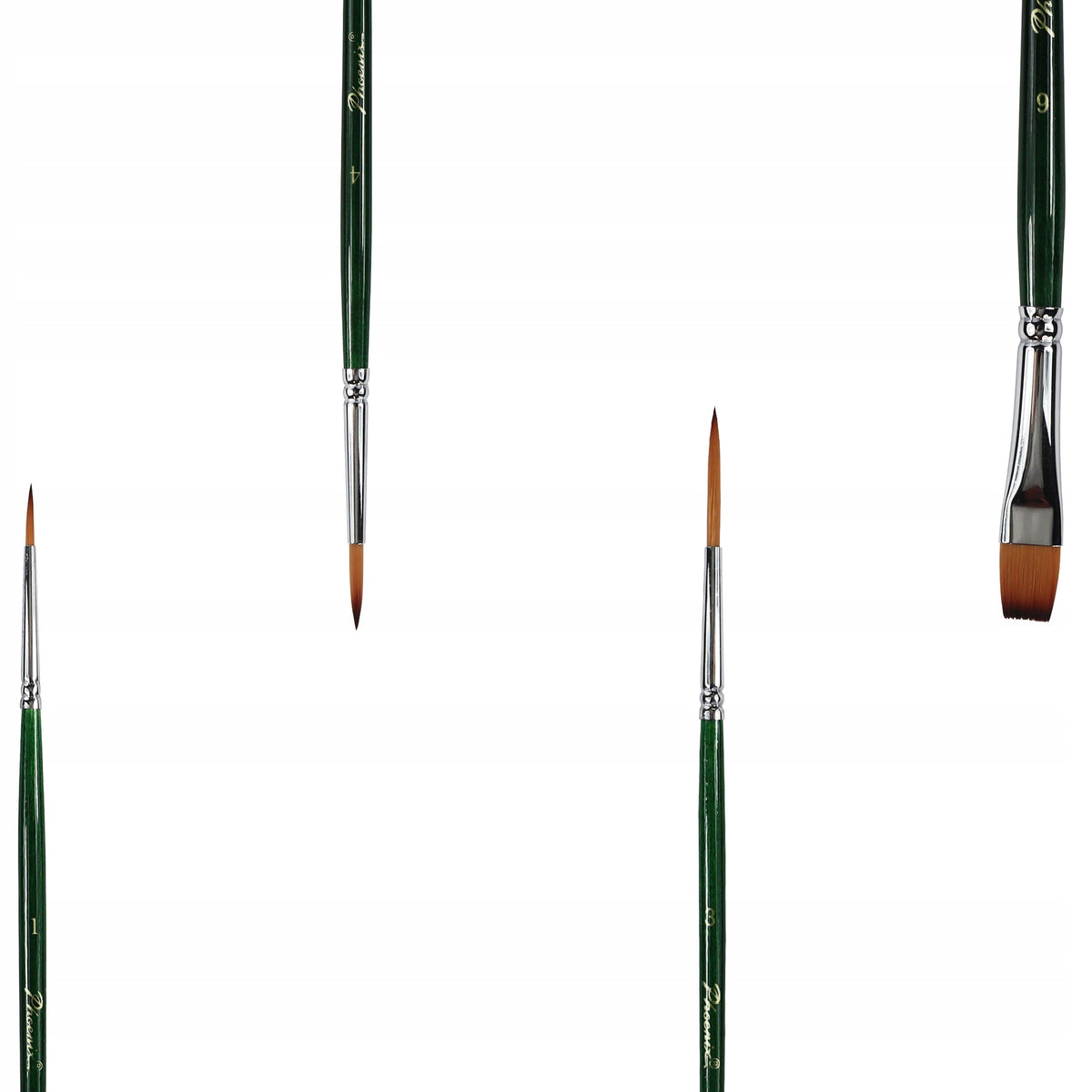 Phoenix Nylonpinsel-Set, braun - 4-teilig