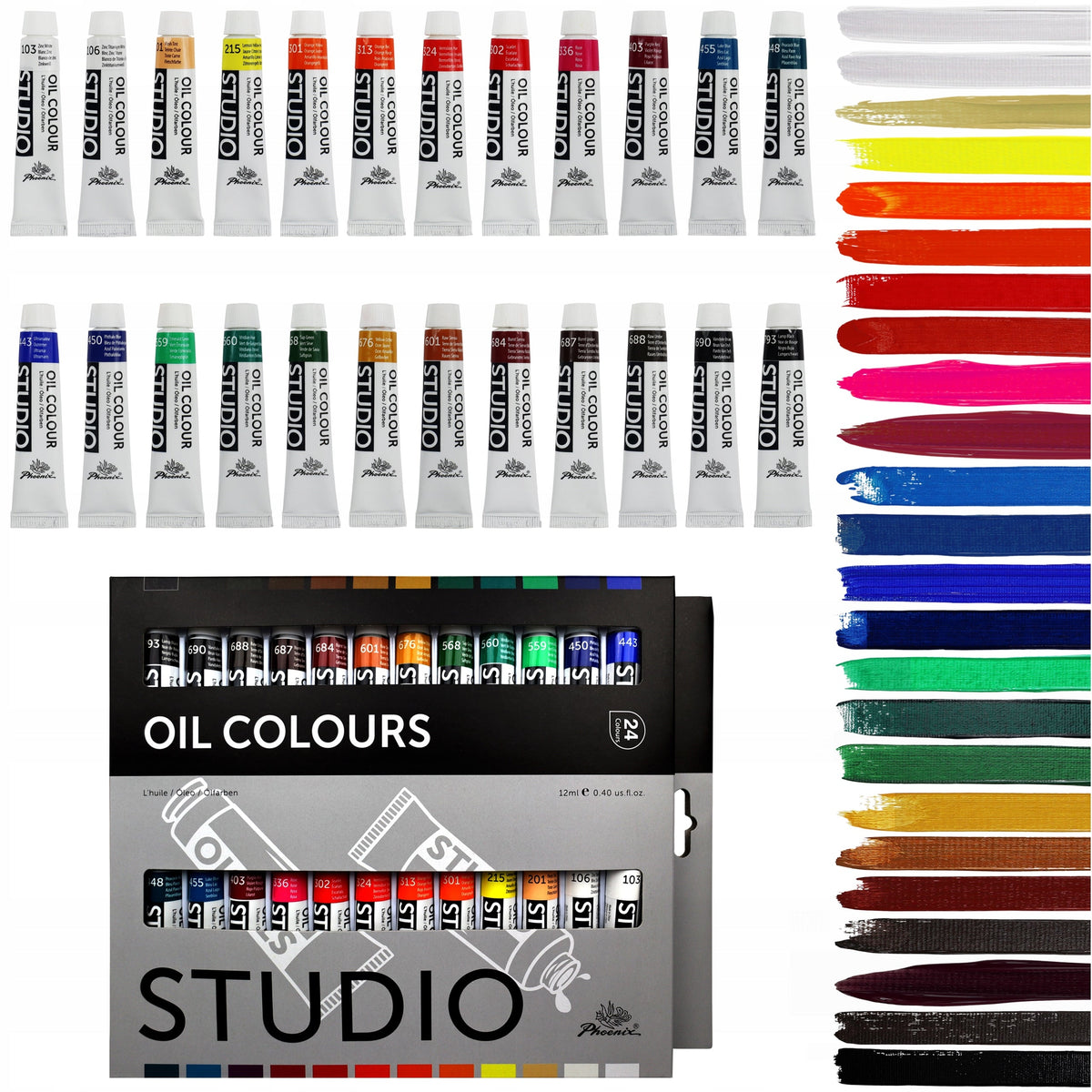 Phoenix - set di colori ad olio 24 x 12 ml