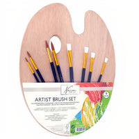 Pinselset mit Holzpalette Nassau Fine Art - 9 Stück — Bild 1