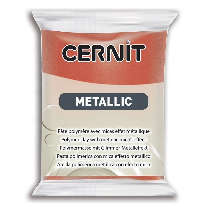 CERNIT Metallic Polymer-Modelliermasse 56 g | verschiedene Farbtöne | medená