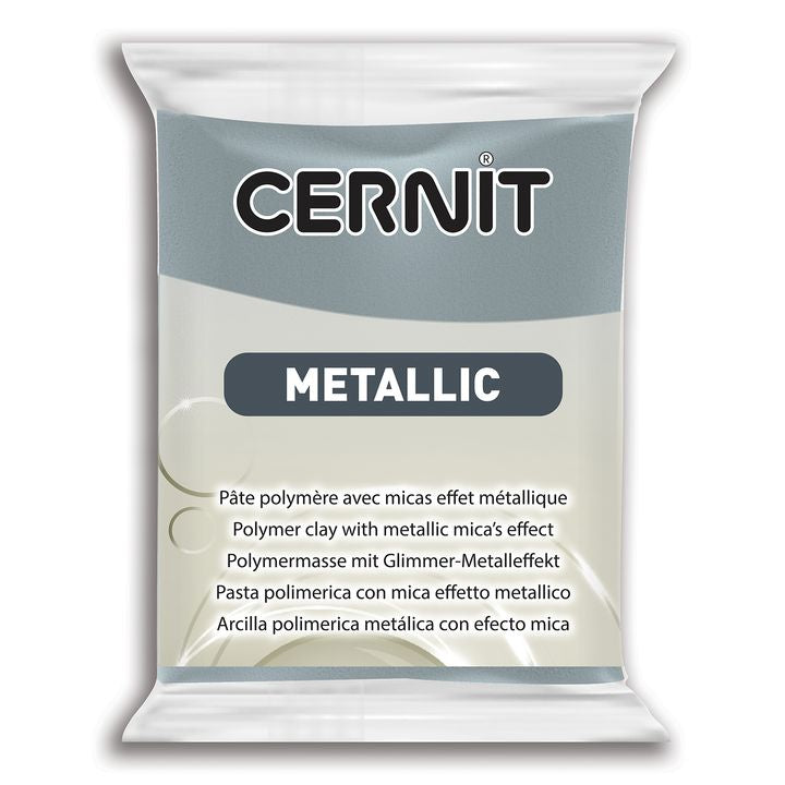 CERNIT Metallic Polymer-Modelliermasse 56 g | verschiedene Farbtöne | Stahl