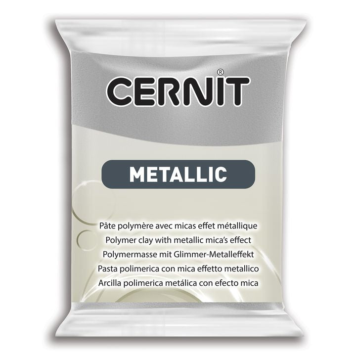 CERNIT Metallic Polymer-Modelliermasse 56 g | verschiedene Farbtöne | strieborná