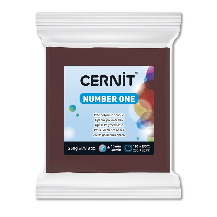 Cernit Number One Polymer-Modelliermasse 250 g | verschiedene Farbtöne | hnedá