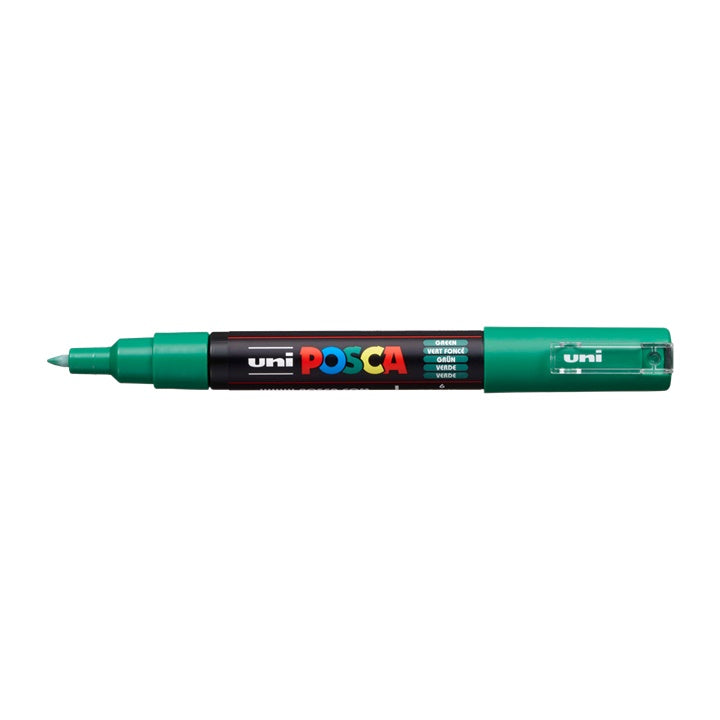 UNI POSCA PC-1M Marker 0,7 - 1 mm | verschiedene Farbtöne | zelená (6)