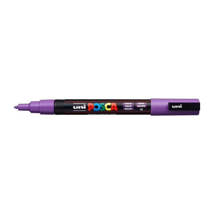 UNI POSCA Marker PC-3M 0,9 - 1,3 mm | verschiedene Farben | fialová (12)