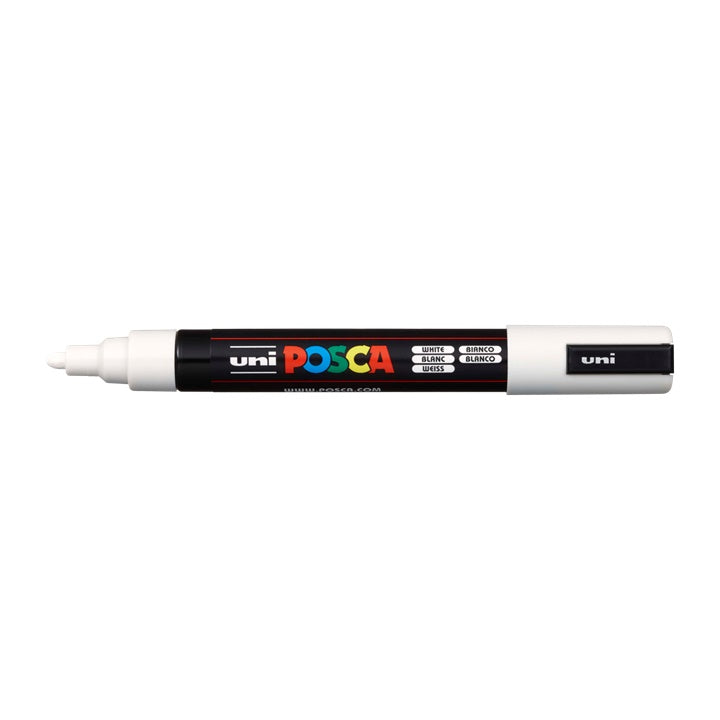 UNI POSCA Marker PC-5M 1,8 - 2,5 mm | verschiedene Farbtöne | weiß (1)