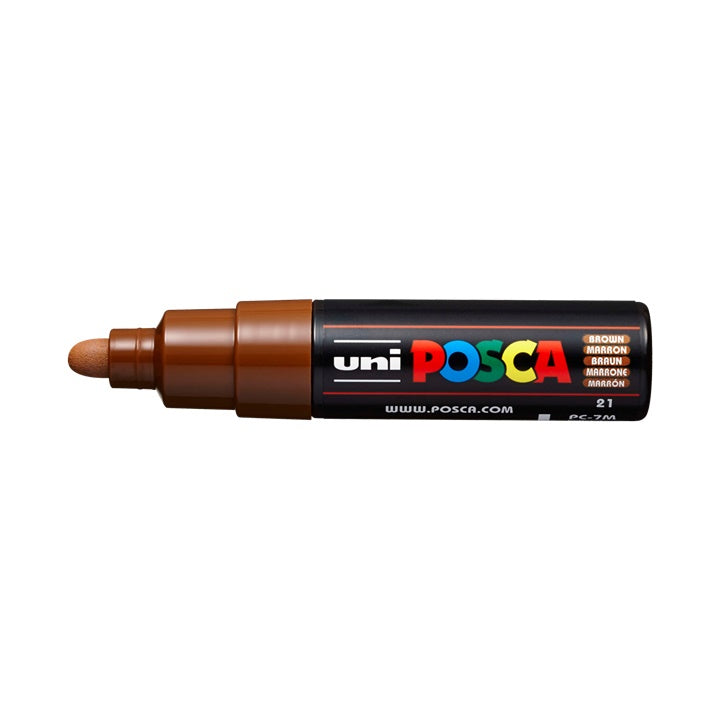 UNI POSCA Marker PC-7M 4,5 – 5,5 mm | verschiedene Farben | hnedá (21)