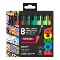 Posca Markerset PC-5M EARTH, 1,8 – 2,5 mm – 8 Stk.