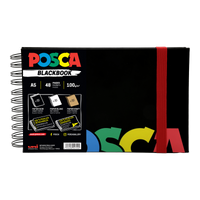 Posca Skizzenbuch, schwarz, A5, Mix aus 3 Papierfarben