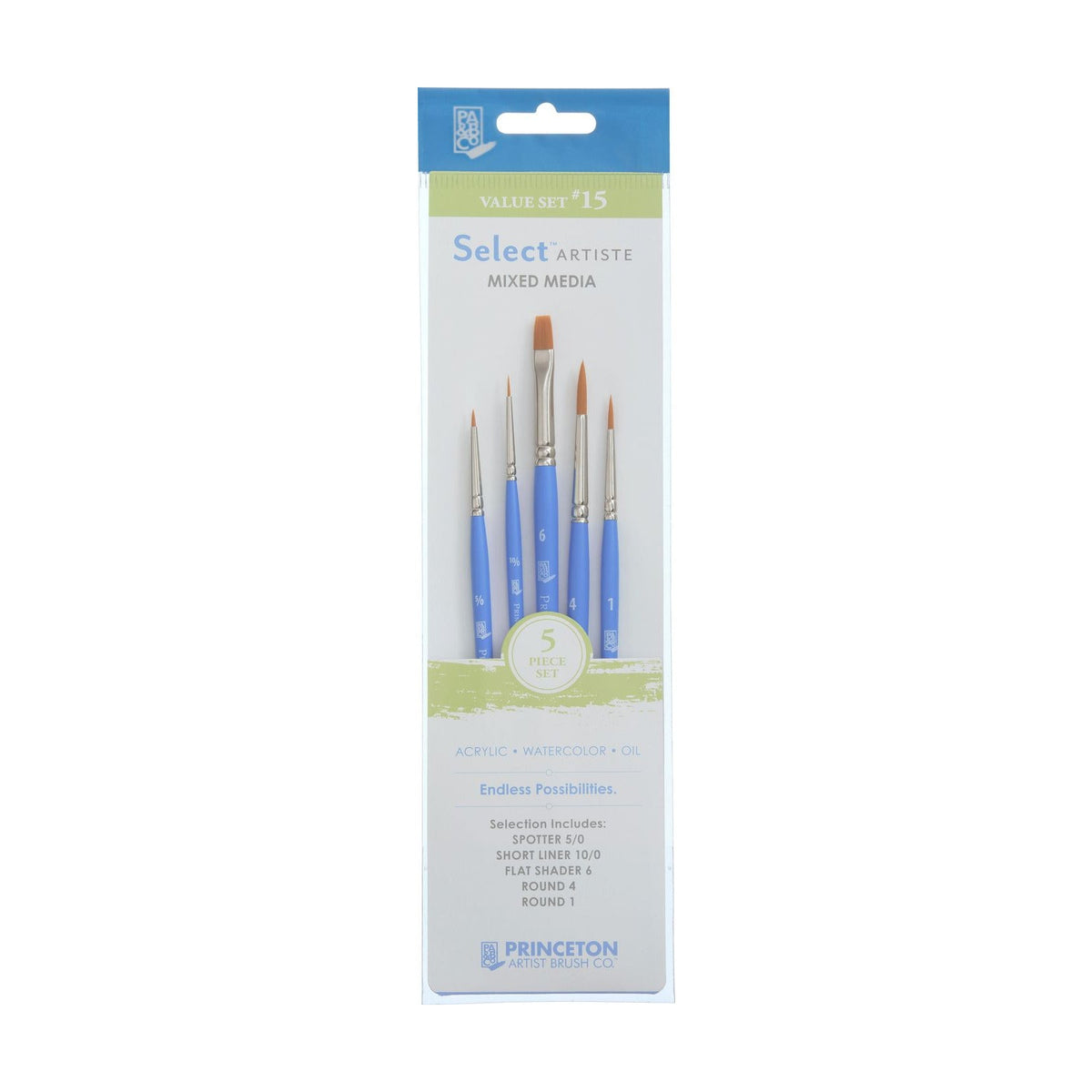 PRINCETON Select Universeller Mini-Rundpinsel mit Synthetikhaar – 5 Stk.