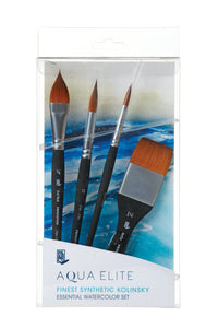 Aquarellpinsel-Set PRINCETON Aqua Elite – Synthetik-Kolinsky-Rotmarder, 4-tlg.
