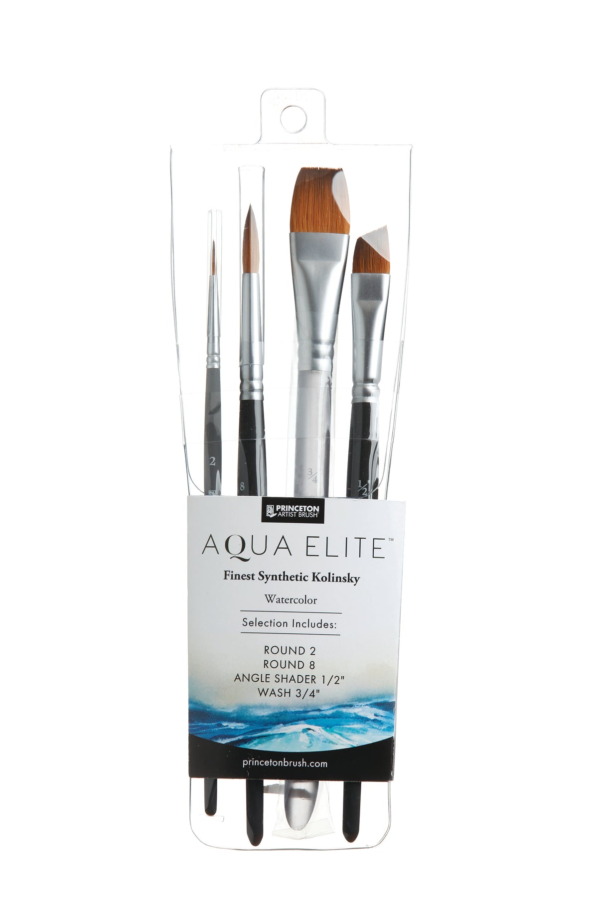 PRINCETON Aqua Elite Aquarellpinsel-Set Synthetik Kolinsky 4-tlg.
