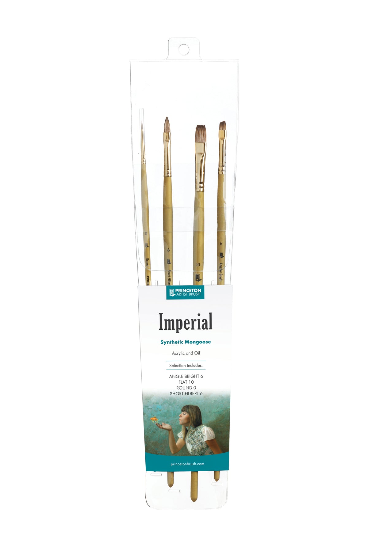 PRINCETON Imperial Pinselset für Öl und Acryl Synthetik-Mongoose 4-tlg.