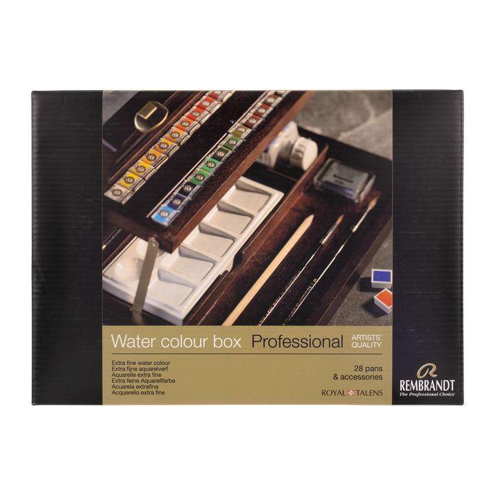 Professioneller Holzkoffer für Aquarellfarben Rembrandt 28 Töpfe und Zubehör — Bild 5