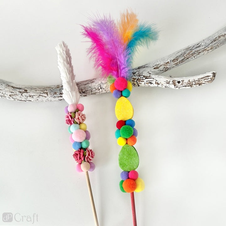 Regenbogen Plüsch Pompons / 60 Stück — Bild 3