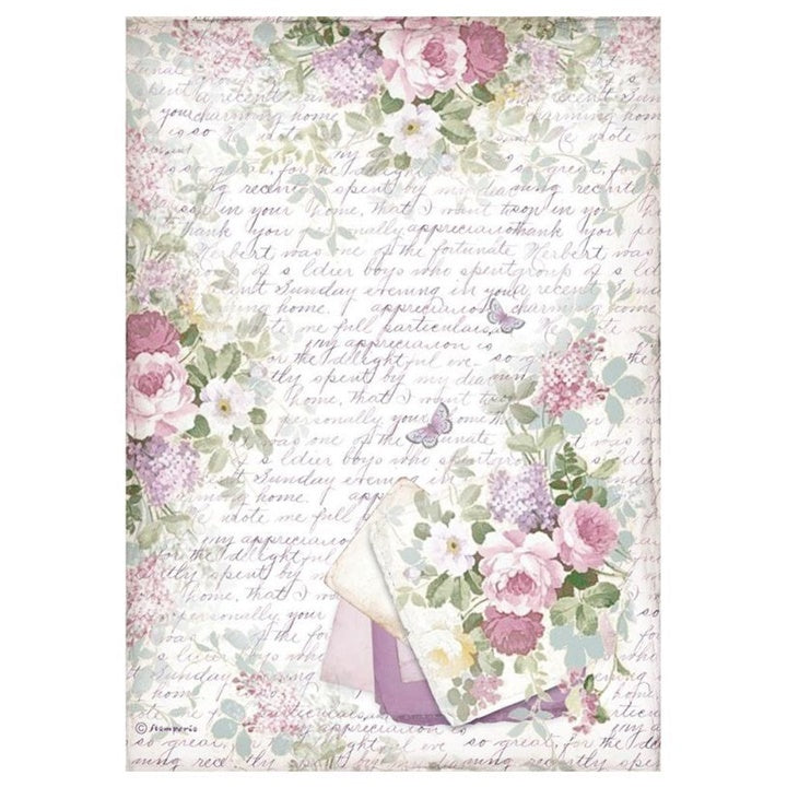 Reispapier A4 Blumen und Buchstaben — Bild 2