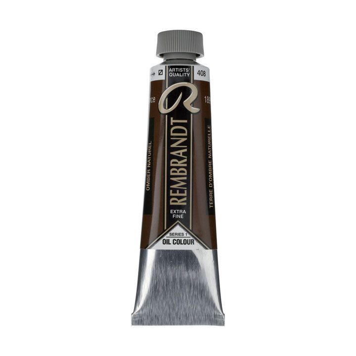 Sortiment der Rembrandt Ölfarben in verschiedenen Farbtönen und 40 ml Gebinden.