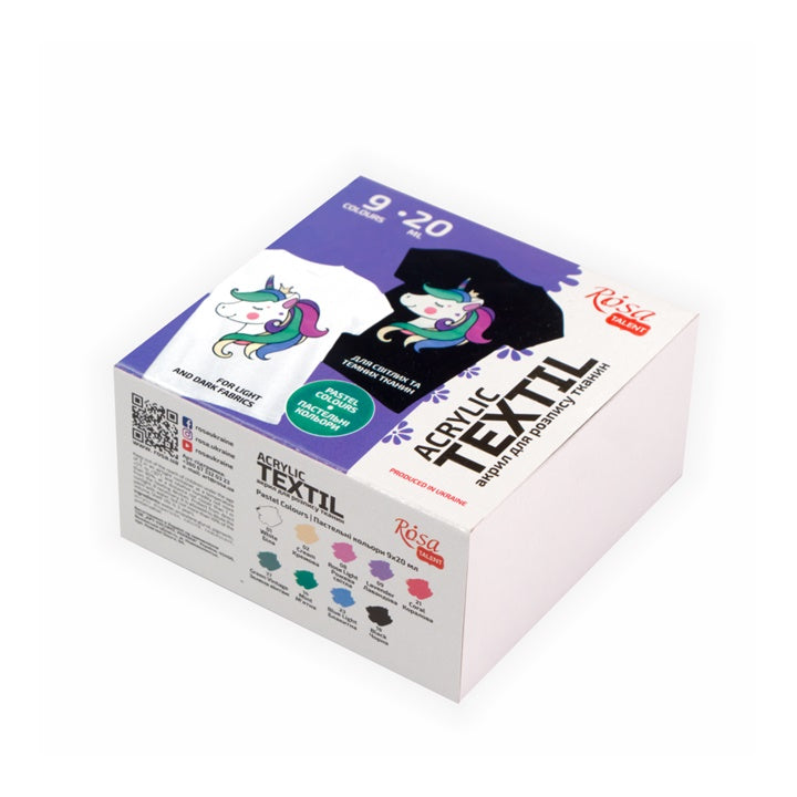 ROSA Pastell-Acryl-Farben für Textilien 9x20 ml — Bild 6