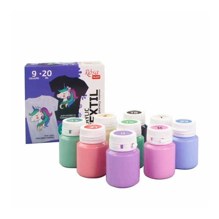 ROSA Pastell-Acryl-Farben für Textilien 9x20 ml — Bild 8