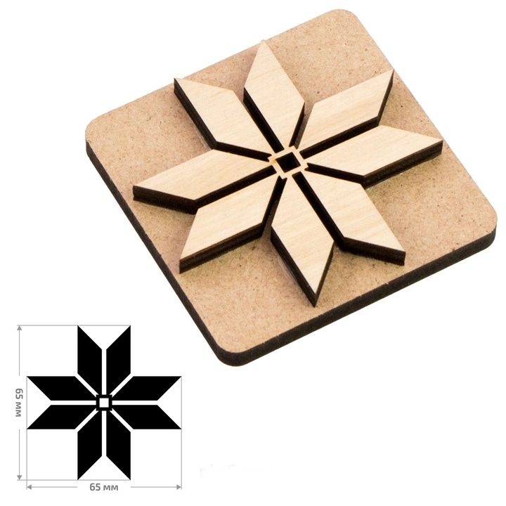 ROSA TALENT Holzstempel Nr. 5 Geometrie 6,5x6,5 cm — Bild 3